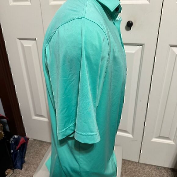 FootJoy Mens Medium Turquoise Short Sleeve Polo - Picture 5 of 5